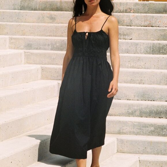 Ciao Lucia Gabriela Black Cotton Dress - Picture 1 of 4